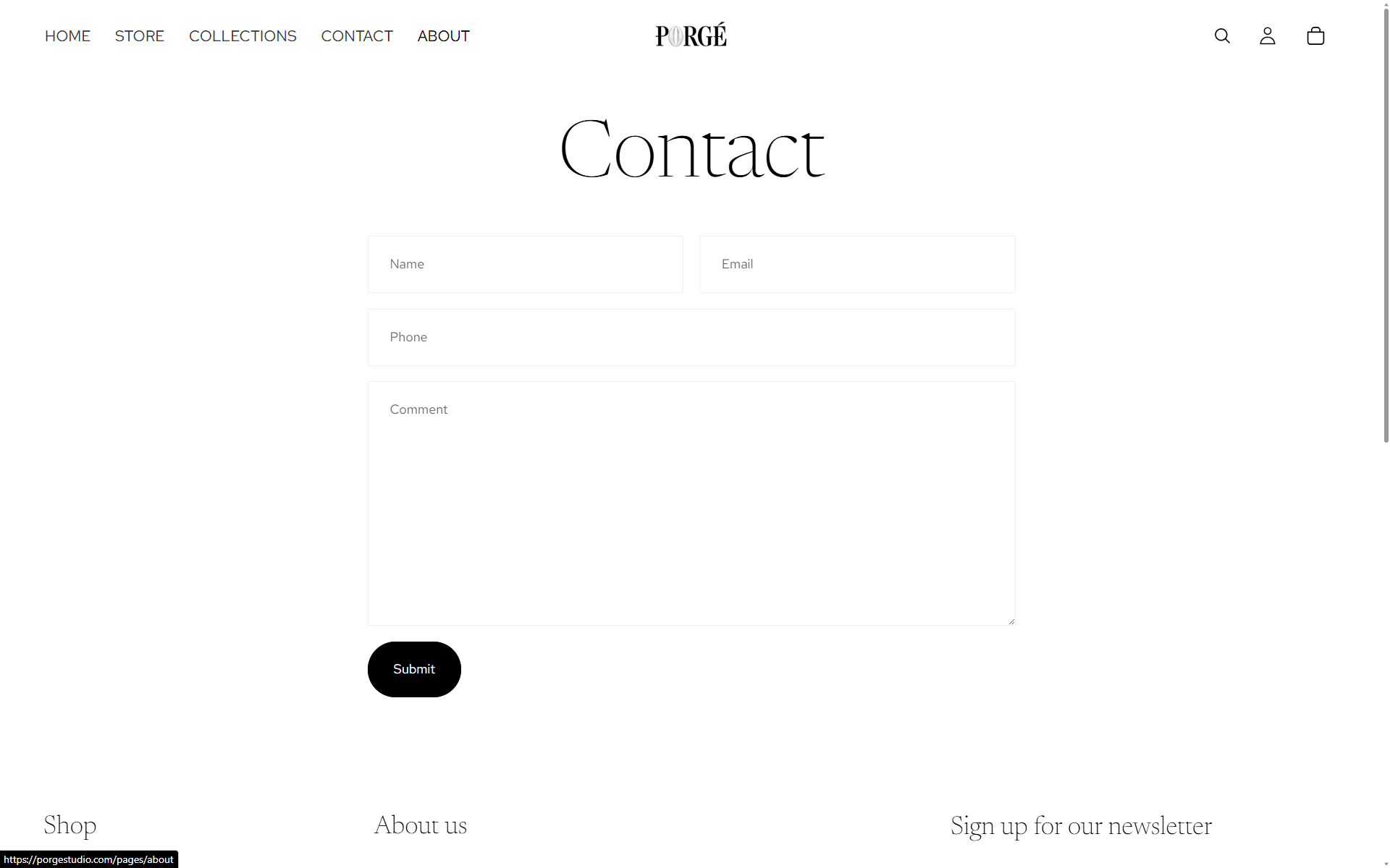 Contact. One form, one address, no theatre.